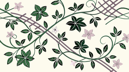 Classic Vining Leaf Pattern for Elegant Packaging, Wallpaper, and Textile Design