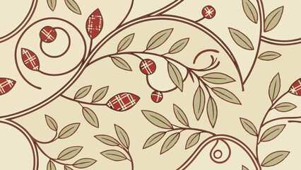 Vintage floral pattern with seamless rose and leaf design