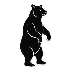 bear standing vector silhouette illustration on white background