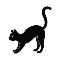 black cat vector silhouette illustration on white background