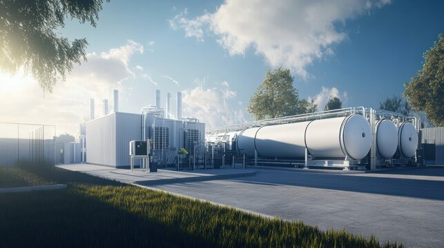 A hydrogen energy storage system featuring advanced compressed hydrogen tanks and modular designs for scalability and efficient energy use