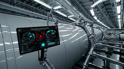 Advanced technology in high-tech facility showing machinery and monitoring systems