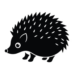 hedgehog vector illustration silhouette on white background