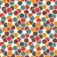 Polka dot ornament. Repeated circles seamless pattern. Modern stile geometric background. Geo motif surface print. Bold trendy design contemporary abstract wallpaper. Vector illustration