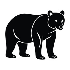 bear vector illustration silhouette on white background
