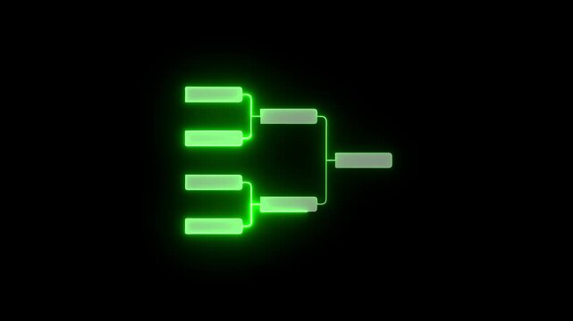 4 team tournament bracket championship template flat style design neon light isolated on white background. Championship bracket schedule for soccer, football, basketball, baseball or tennis.