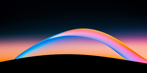 abstract colorful background, minimalist arc curve digital background for web, banner, technology, 3d render