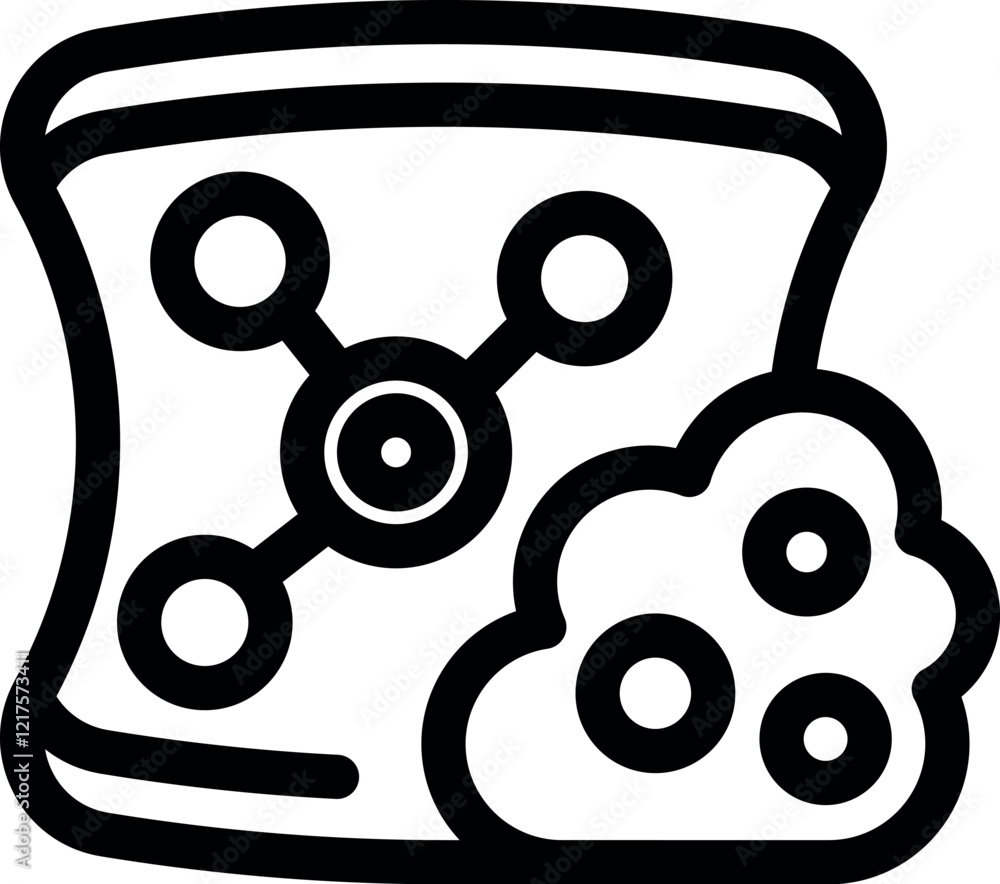 Poster decentralized server generating digital data and storing it on cloud, suitable for concepts about cl