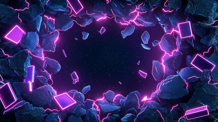Naklejka premium Vibrant digital artwork with glowing edges.