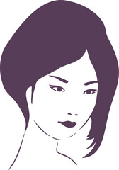 Design of asian woman expression
