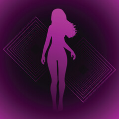 Design of fashion woman pose illustration