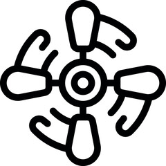 Quadcopter propellers spinning and creating wind currents during flight, ensuring stability and maneuverability