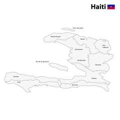 Map of Haiti with flag. 3d map of Haiti . Printable Vector Map of Haiti 