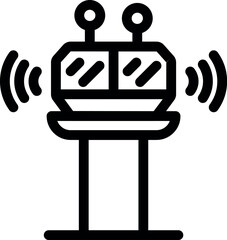 Airport traffic control tower emitting radio waves, ensuring safe and efficient air traffic management