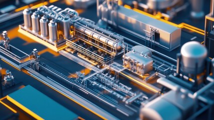 A renewable hydrogen energy system showcasing wind turbines and solar farms powering advanced electrolysis machines for sustainable hydrogen production
