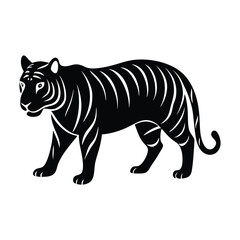 tiger vector illustration silhouette on white background