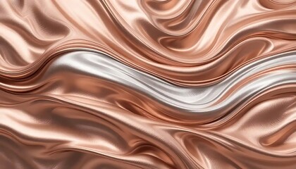 Rose Gold and Silver Draped Fabric Abstract Texture