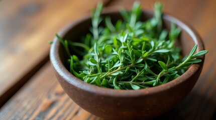 small bowl of assorted herb garnishes