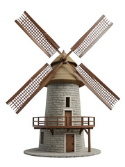 Obraz premium Windmill isolated on transparent background
