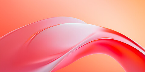 Naklejka premium abstract red background, smooth bright clean waves, flowing curve minimal backdrop, 3d render