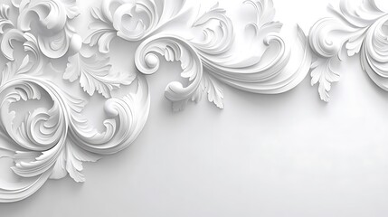 Elegant White Ornate Floral Wall Design