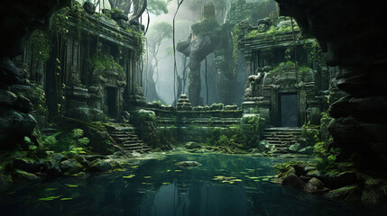 Lost Jungle Temple Ruins