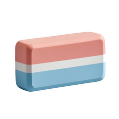 Colorful rectangular eraser isolated on transparent background
