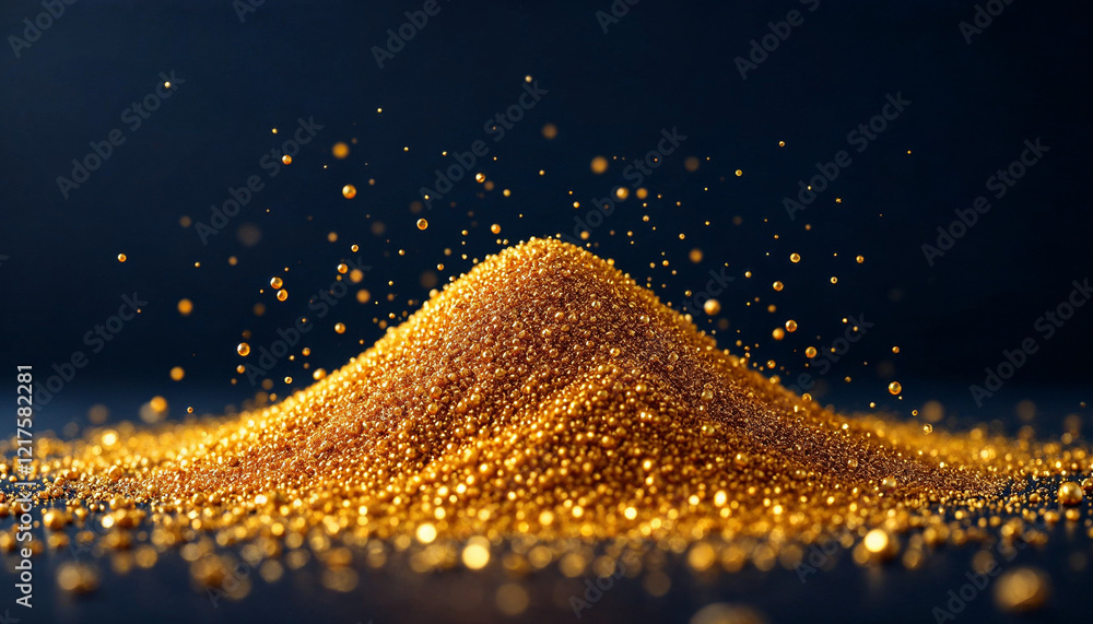 Aufkleber golden dust sparkles against a dark background in a mesmerizing display of light and texture