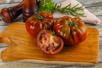 Organic juicy ripe red tomatoes