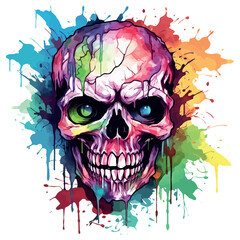 Scray Horror Illustration Vector Watercolor Clipart