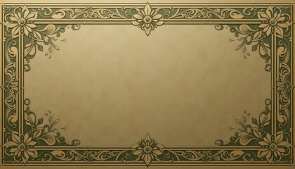 Obraz premium Ornate Floral Frame Beige Background Design
