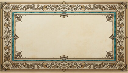 Obraz premium Ornate Floral Frame Design Antique Decorative Border