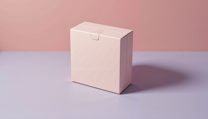 Minimalist flat box mockup on gradient background, modern design