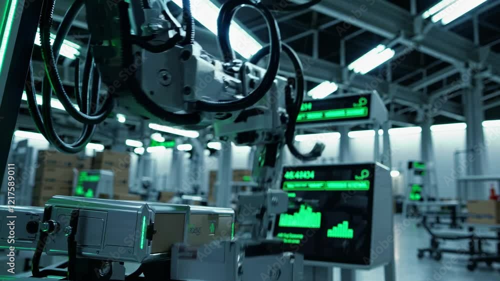 Leinwandbilder advanced automation technology in a modern manufacturing facility showcasing robotics and monitoring