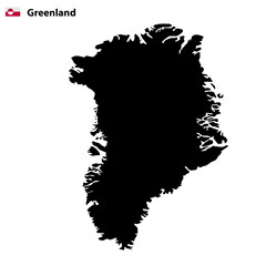 Map of Greenland with flag. 3d map of Greenland 
Printable Vector Map of Greenland 