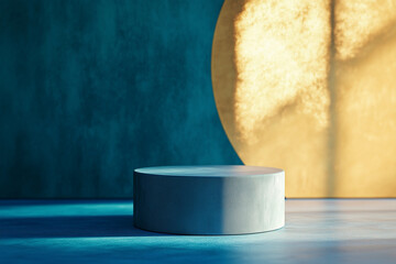 Elegant podcast cover art featuring abstract gold and serene blue tones for a modern aesthetic