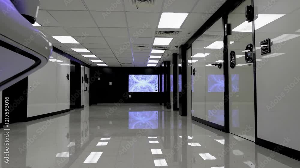Fototapete innovative robotics showcase in a high-tech facility with sleek design and advanced automation syste