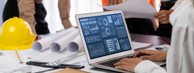 Business data dashboard provide business intelligence analytic for marketing strategy planning...