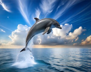 Fototapeta premium Dolphin jumping out of water.