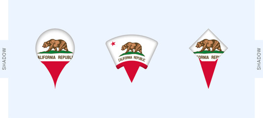 California Map Markers Set. Perfect for projects related to California, travel, geography, and international representation.