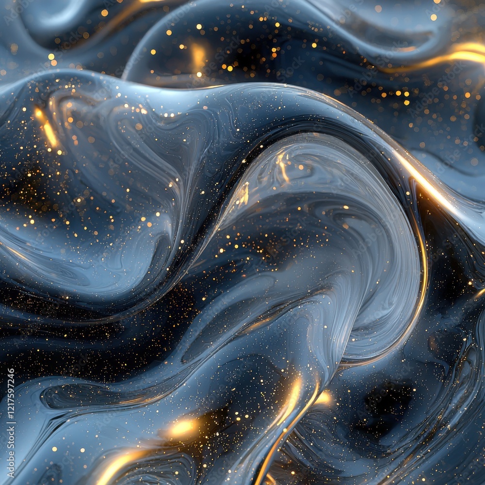 Aufkleber fluid overlay textures and vivid translucency details in hypnotic swirling patterns abstract art dig