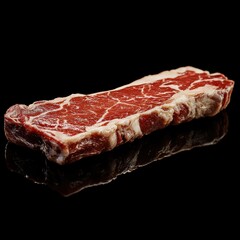 Sizzling marbled beef steak artistry gourmet kitchen food dark environment close-up culinary excellence