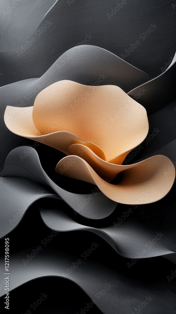 Poster abstract minimalistic layers with textures and details artistic display indoor environment close-up 