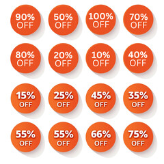 discount labels set on white background