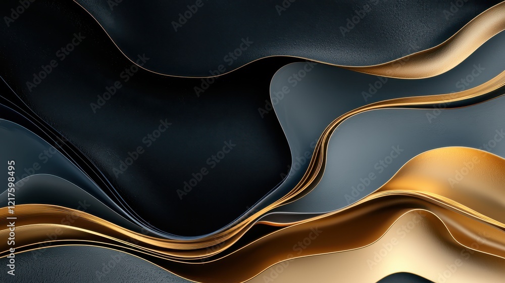 Poster dynamic abstract line layers textures minimalistic design digital art modern aesthetic close-up view