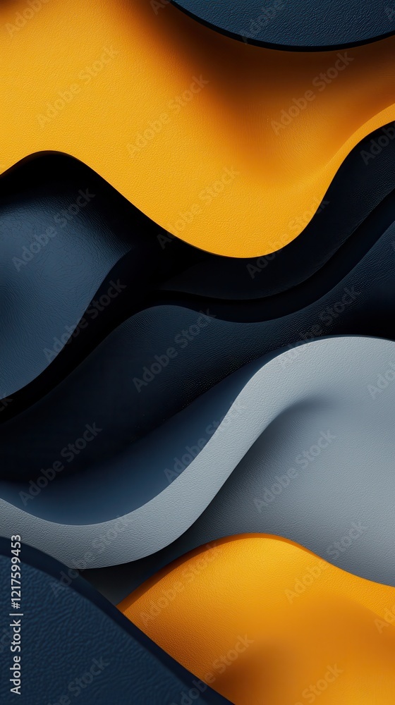 Poster dynamic minimalistic abstract layers in bold colors modern design graphic art studio environment clo