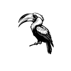 Obraz premium Great Hornbill Bird Vector Logo Design