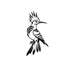 Obraz premium Eurasian Hoopoe Vector Logo Design