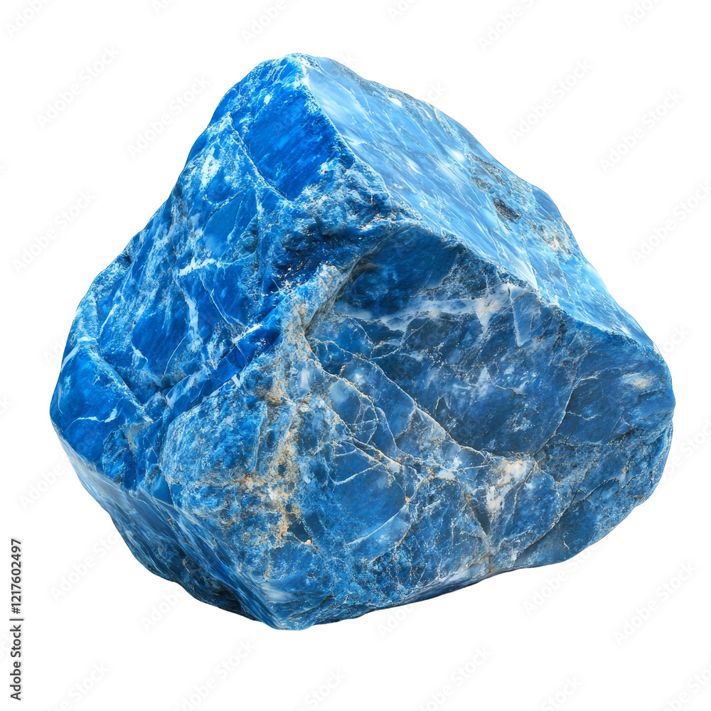 Poster blue stone specimen on a transparent background showcasing the unique features of transparent transp