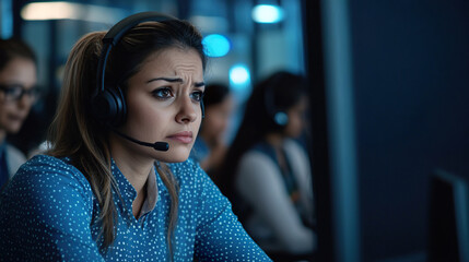Focused Indian Call Center Agent in a Modern Office Setup, Businesswomen thrive in call centers concept.